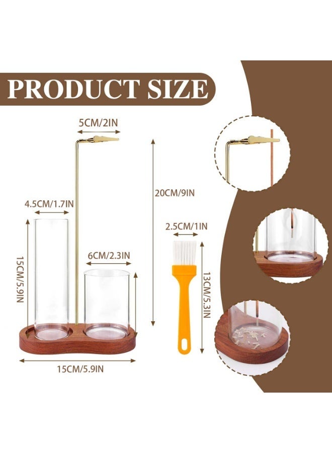Nailuck 2 in 1 Incense Holder for Sticks with Glass Ash Catcher, Upside Down Anti-Ash Incense Stick Burner, Modern Vertical Incense Holder for Yoga, Spa, Meditation and Home Decor Brown - Image 5